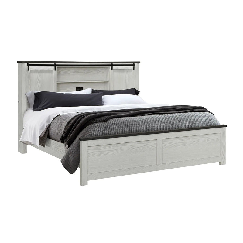 Avery - King Bedroom Set With Bookcase Headboard, Low Profile Bed, Spacious Drawers - Beige by Unique Piece Furniture