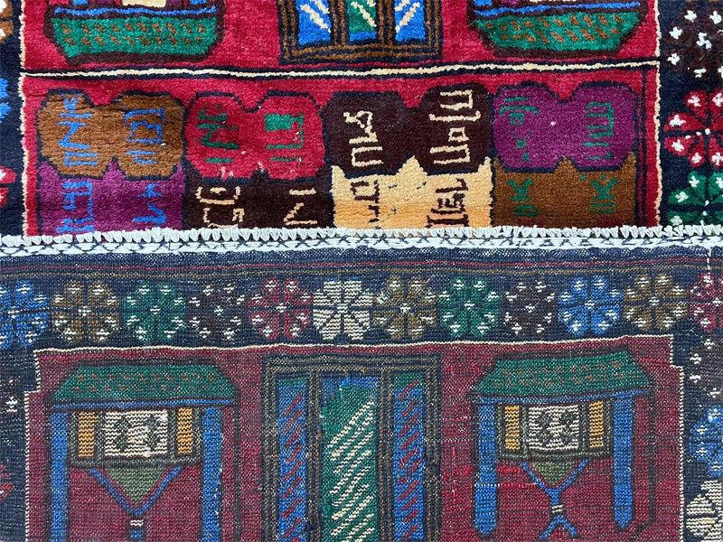 3 X 5 Vintage Handmade Tribal Wool Rug Balouchi Rug Afghan Rug Red Beige Nice by Jewel Rugs
