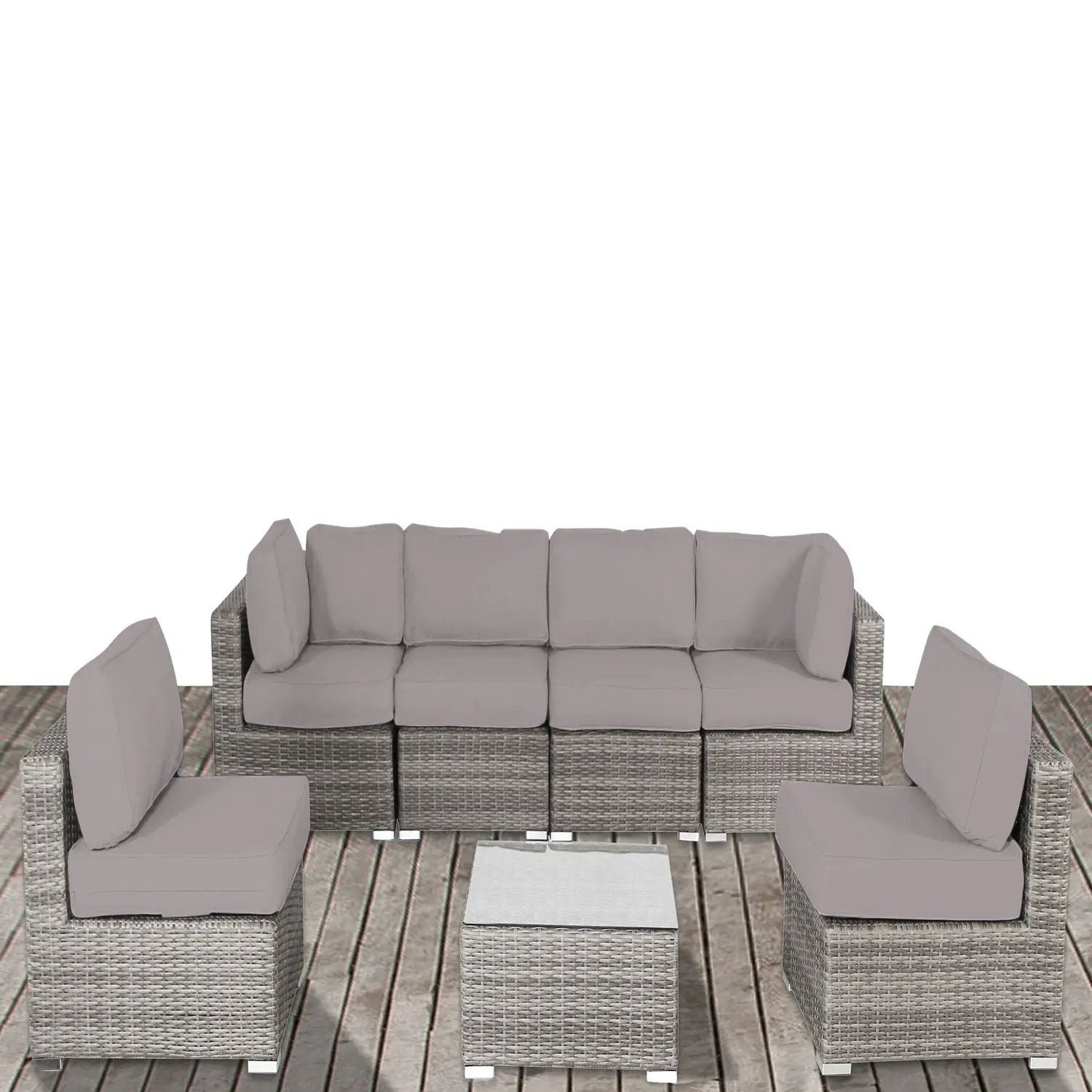 Seating Set With Cushions Handcrafted Wicker Design by HouseOfZazla