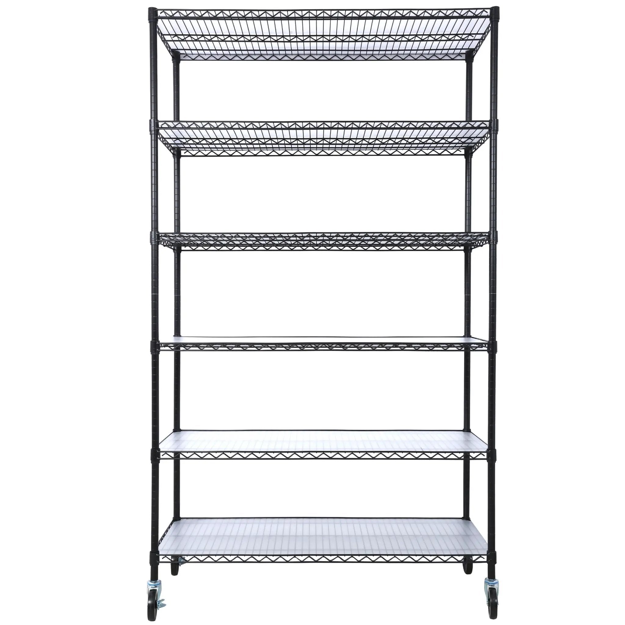 6 Tier 6000Lbs Capacity Nsf Metal Shelf Wire Shelving Unit, Heavy Duty Adjustable Storage Rack With Wheels & Shelf Liners For Commercial Grade Utility Steel Storage Rack by HouseOfZazla