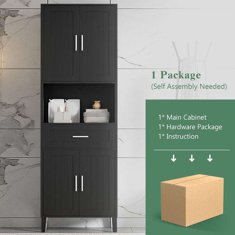 Freestanding Tall Bathroom Cabinet With Soft Close Doors And Adjustable Shelves by HouseOfZazla