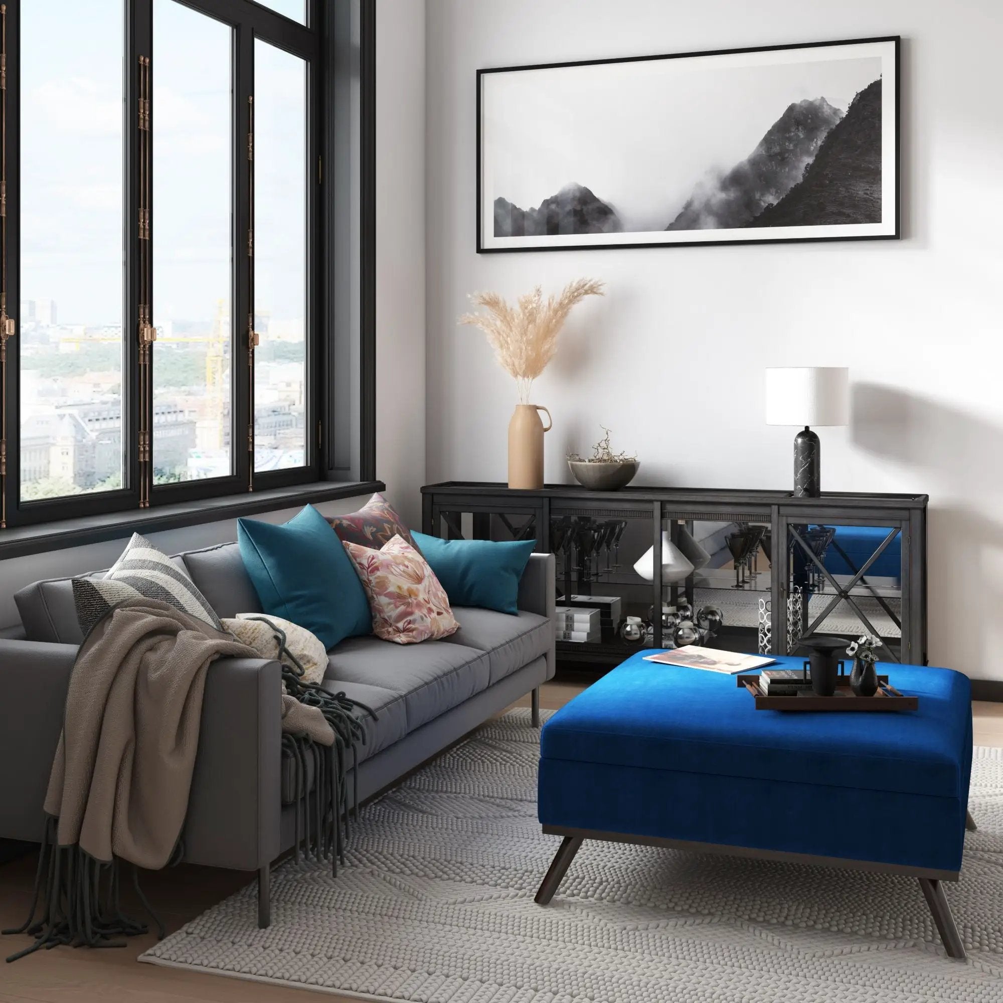 Owen - Multifunctional Square Coffee Table Storage Ottoman by Unique Piece Furniture