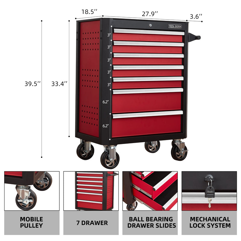 7-Drawer Rolling Tool Chest with Locking Wheels & Drawers by HouseOfZazla