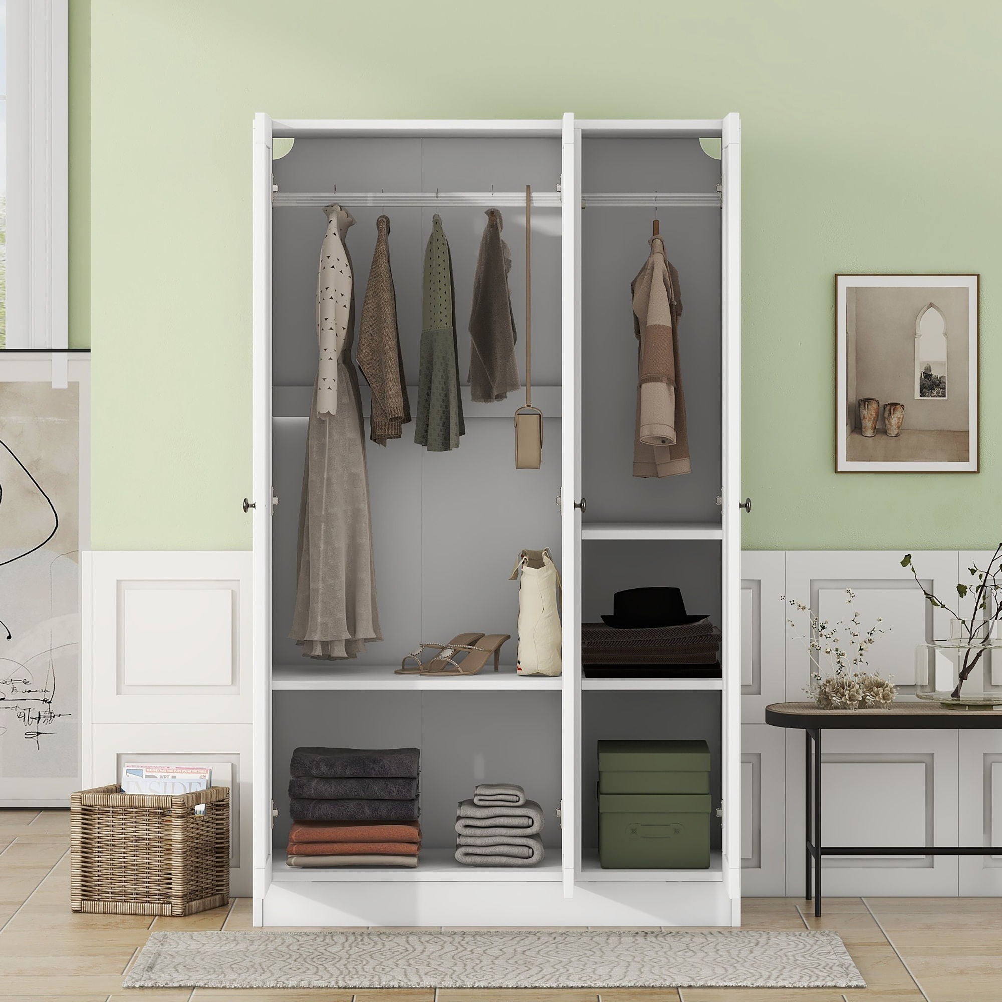 3 Door Shutter Wardrobe With Shelves by HouseOfZazla