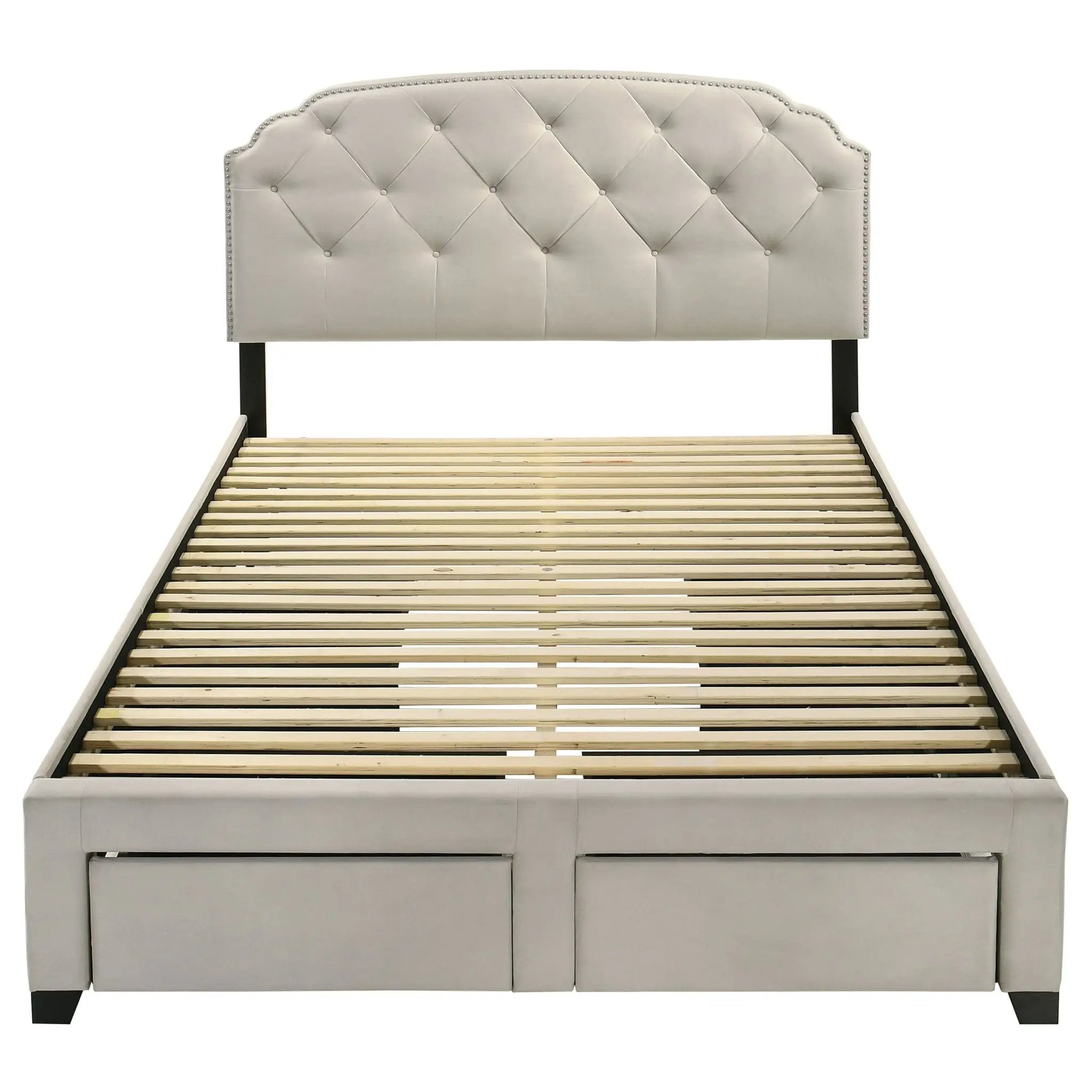 Marianna 4-drawer Upholstered Queen Storage Bed Cream by Unique Piece Furniture