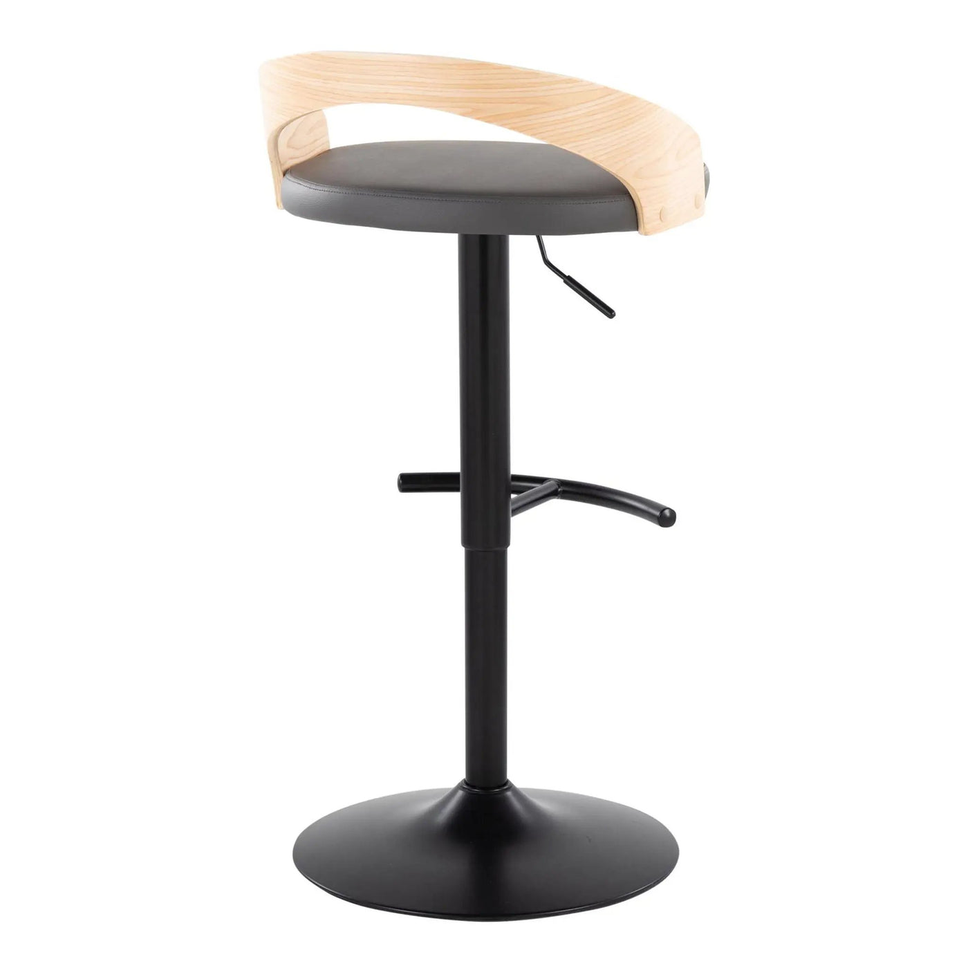 Grotto - Contemporary Adjustable Barstool With Swivel & Rounded T Footrest (Set of 2) by HouseOfZazla