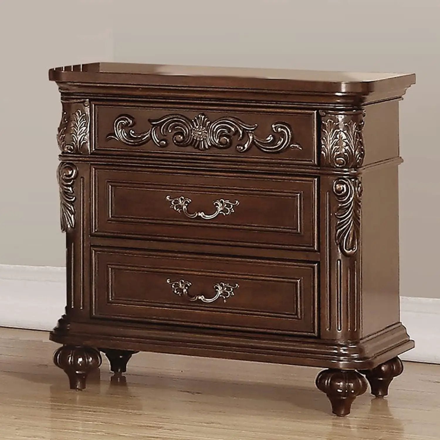 3 Piece Bedroom Set, Majestic Formal Bed With 2 Nightstands by HouseOfZazla