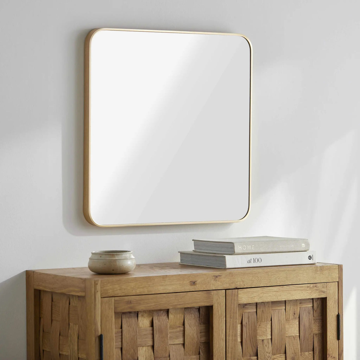 Ockenfels Modern Arched Gold Wall Mirror by Boutique Rugs
