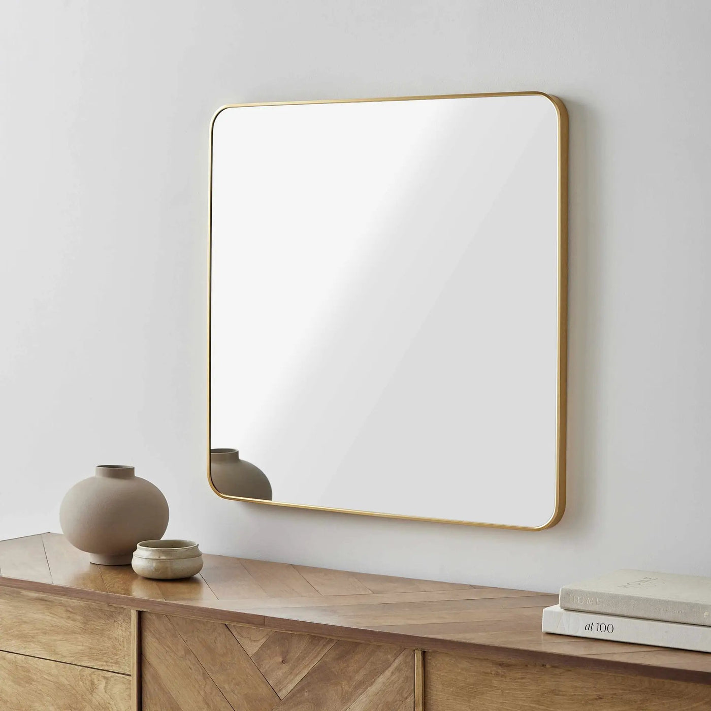 Ockenfels Modern Arched Gold Wall Mirror by Boutique Rugs