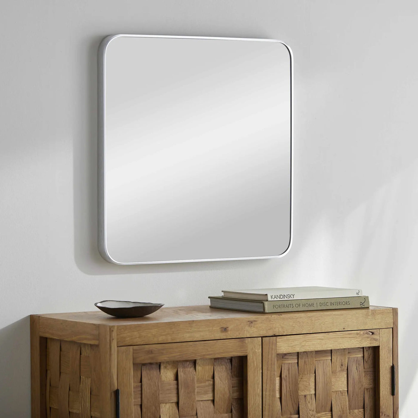 Ockenfels Modern Arched Silver Gray Wall Mirror by Boutique Rugs