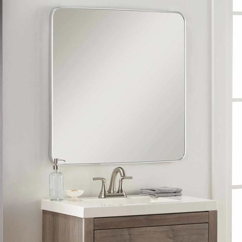 Ockenfels Modern Arched Silver Gray Wall Mirror by Boutique Rugs