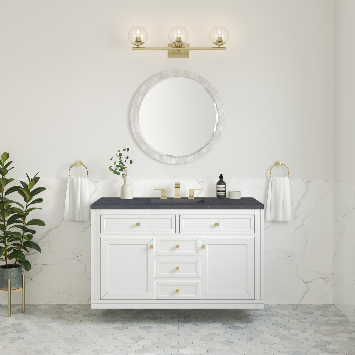 James Martin Chicago 48" Single Bathroom Vanity, Glossy White, view 39