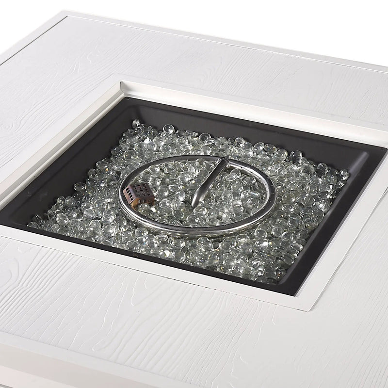 Aluminum 42-in Square Propane Fire Table with Beads, Covers and Lid by Sharicks