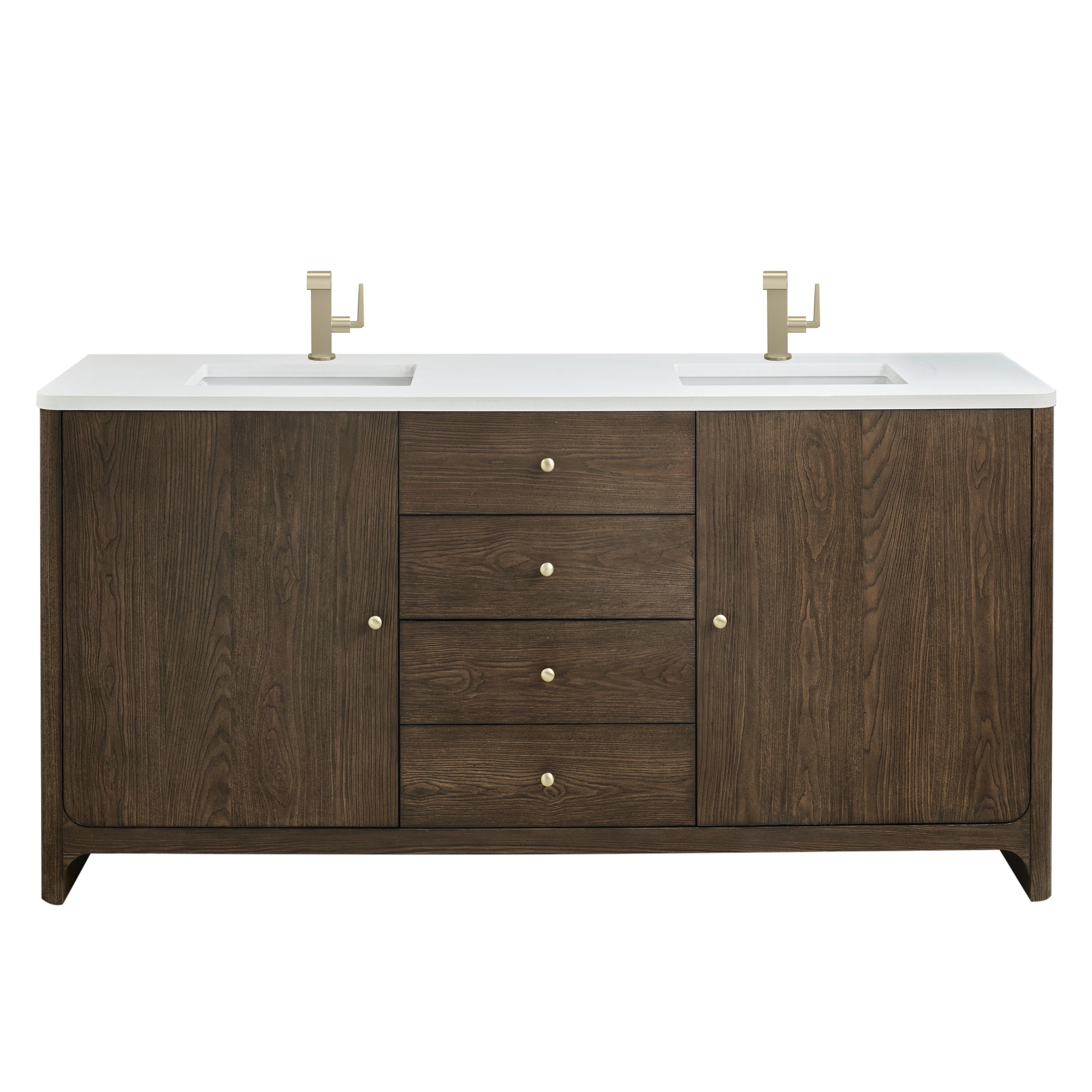James Martin Gracyn 72" Double Bathroom Vanity, Sable with White Zeus countertop