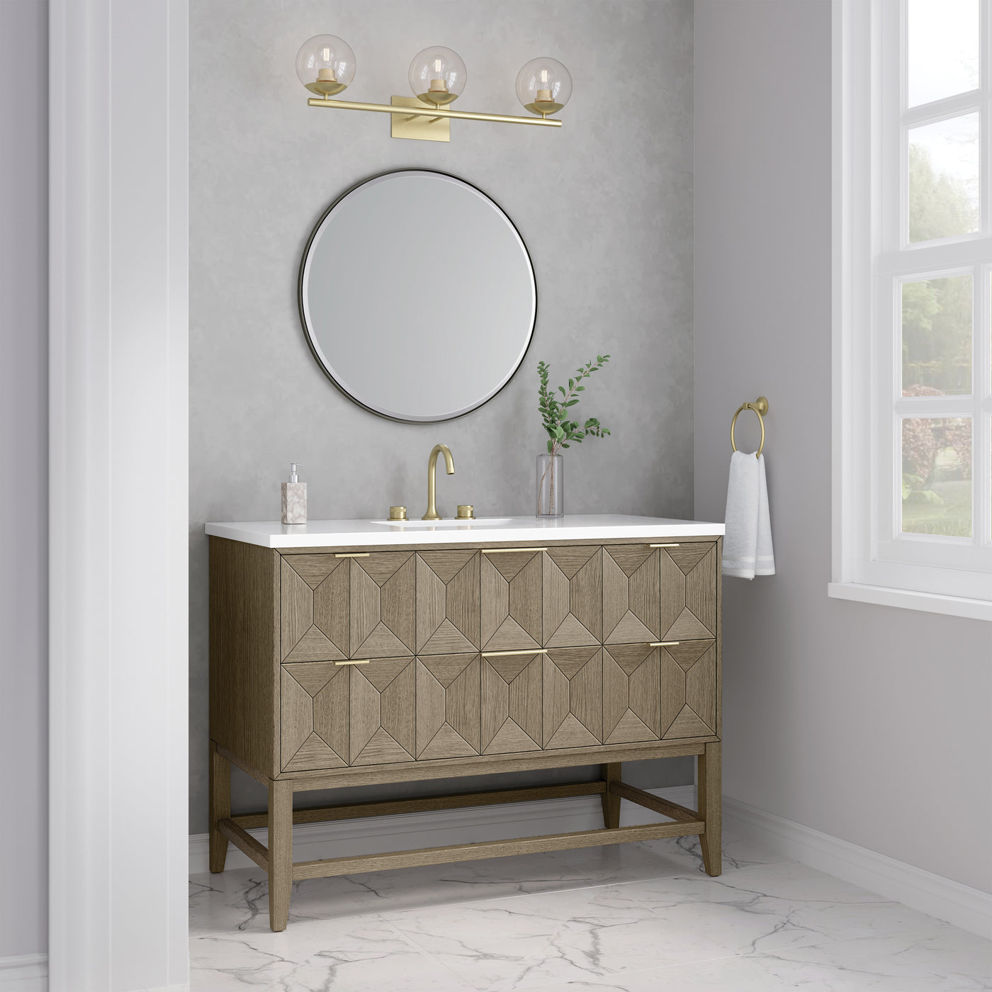 James Martin Emmeline 48" Single Bathroom Vanity, Pebble Oak by James Martin