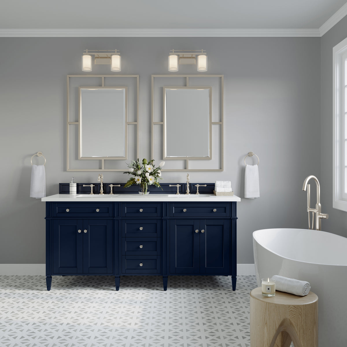 James Martin Brittany 72" Double Bathroom Vanity, Victory Blue, view 22