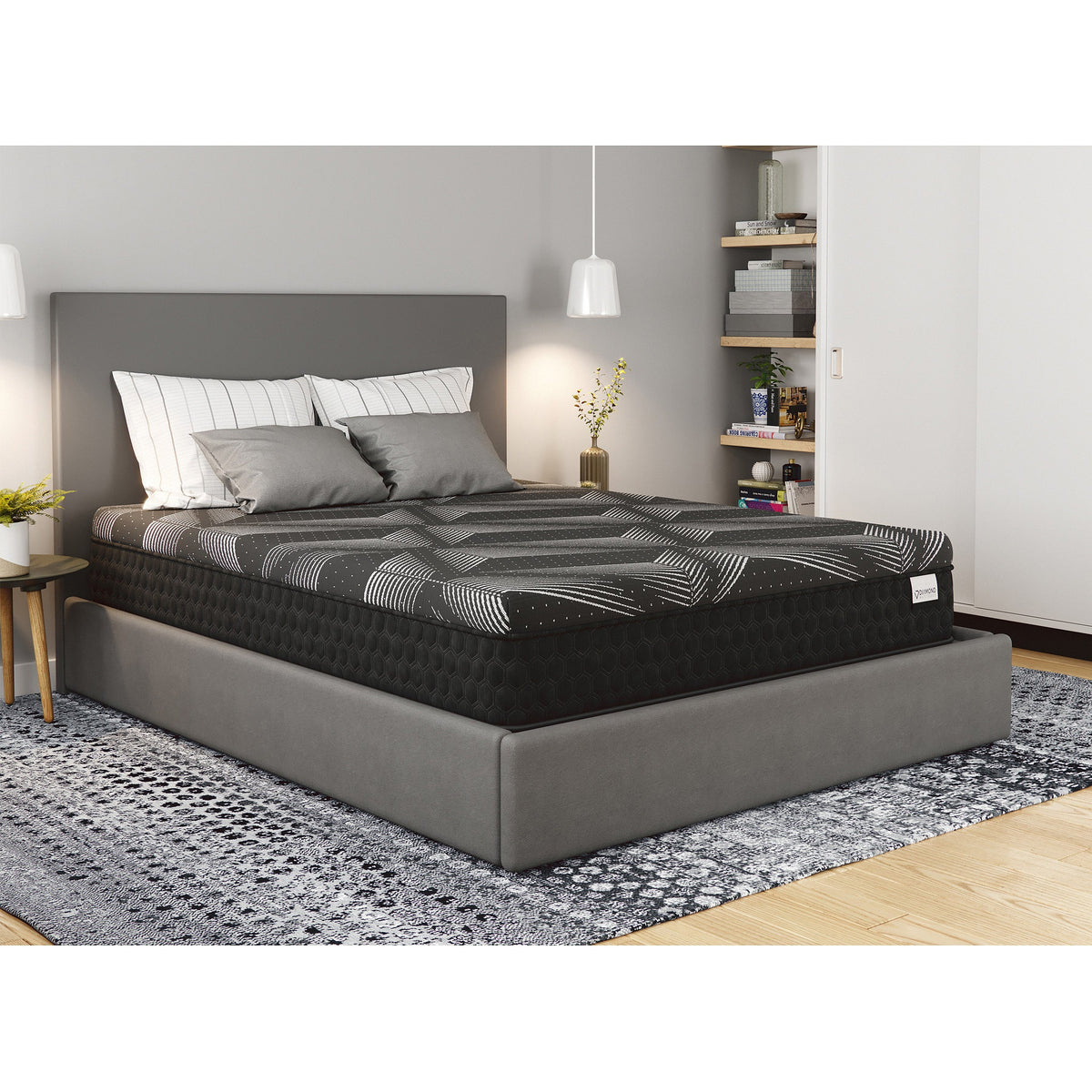 Diamond Matrix Copper Cooling Hybrid Twin Mattress with Pressure Relief - Medium Feel