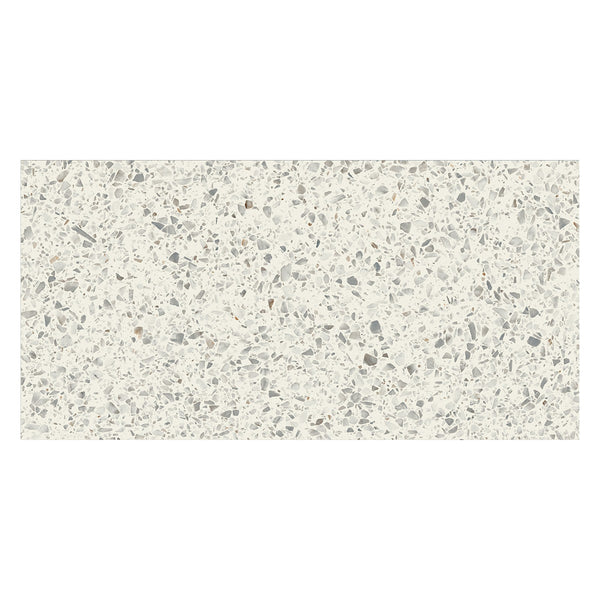 Diamond White Matte Terrazzo Look Porcelain Tiles 12x24