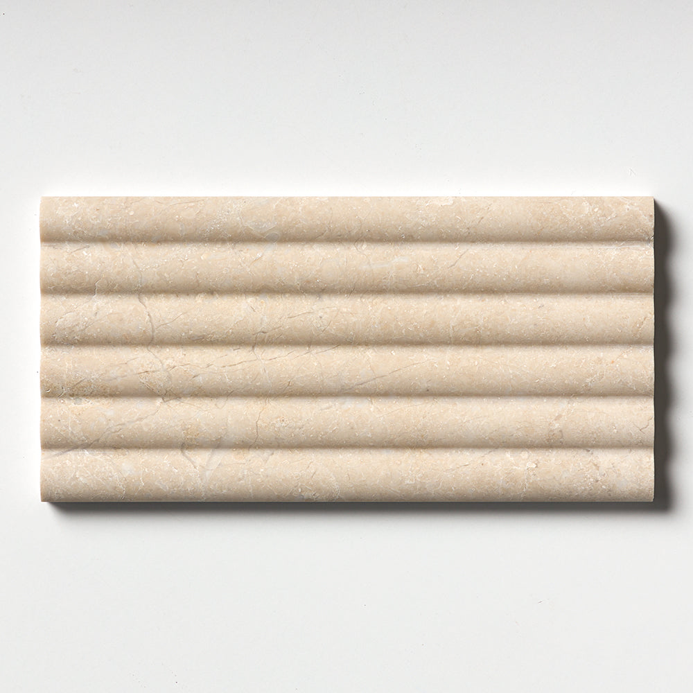 Diana Royal Honed Flute Trim 6x12x3/4 Marble Honed 6x12 Accent Tiles