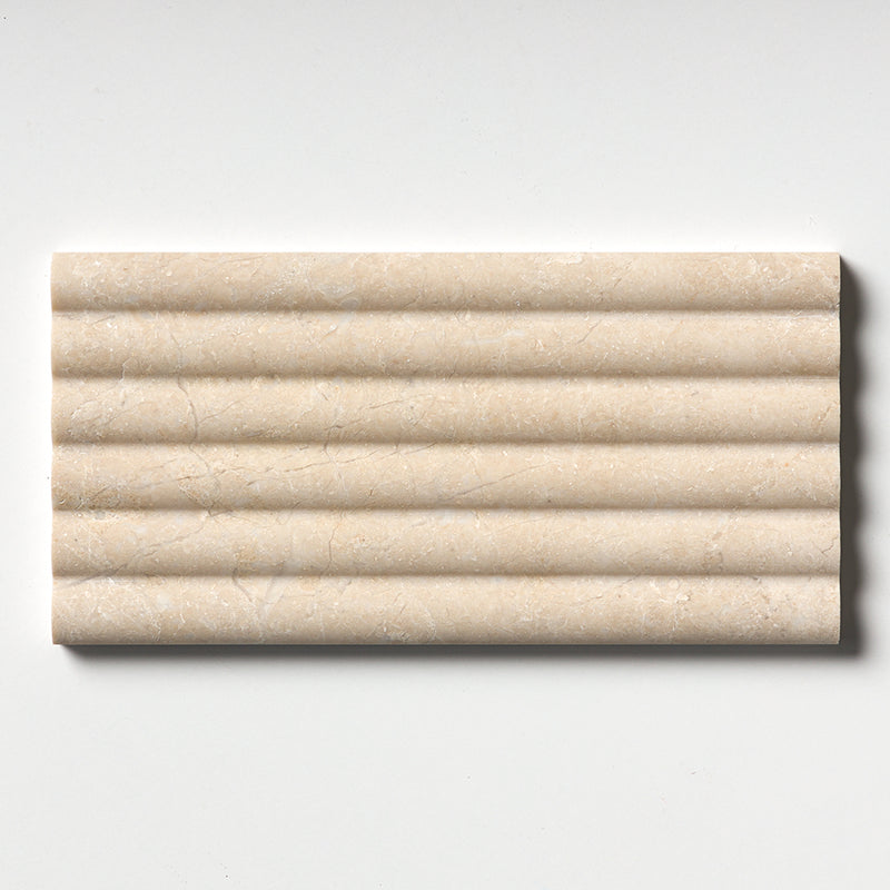 Diana Royal Honed Flute Trim 6x12x3/4 Marble Honed 6x12 Accent Tiles
