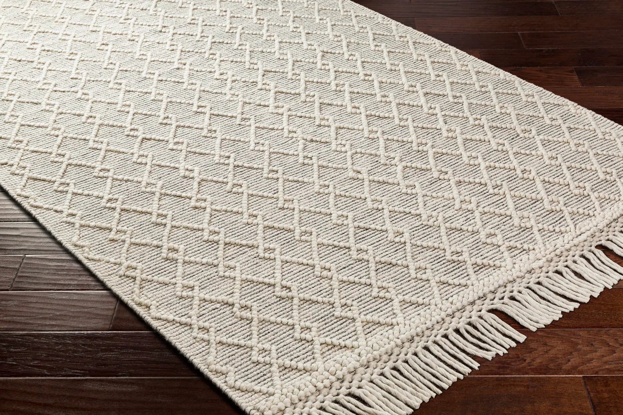 Diata Wool Rug with Tassels - Clearance by Boutique Rugs
