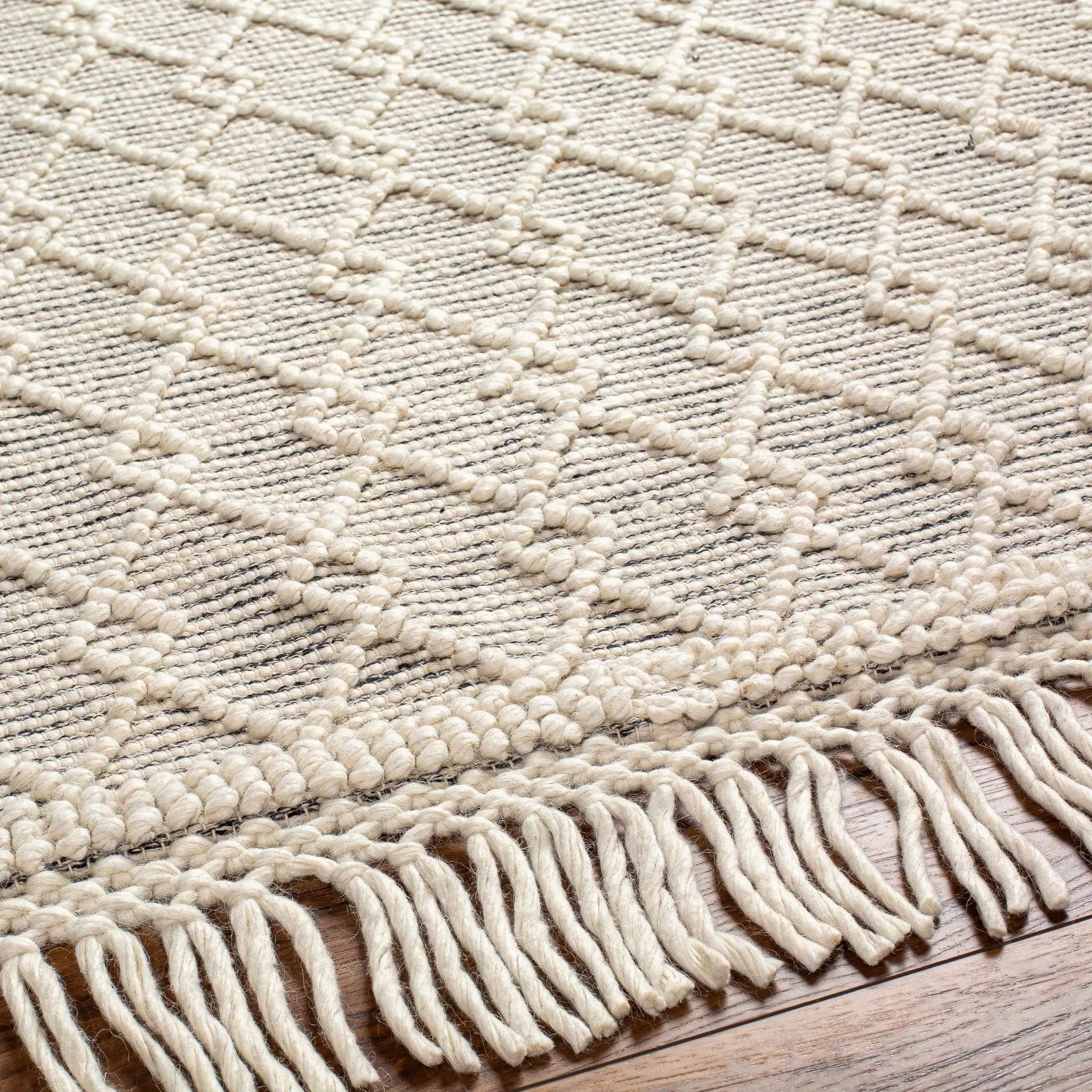 Diata Wool Rug with Tassels - Clearance by Boutique Rugs