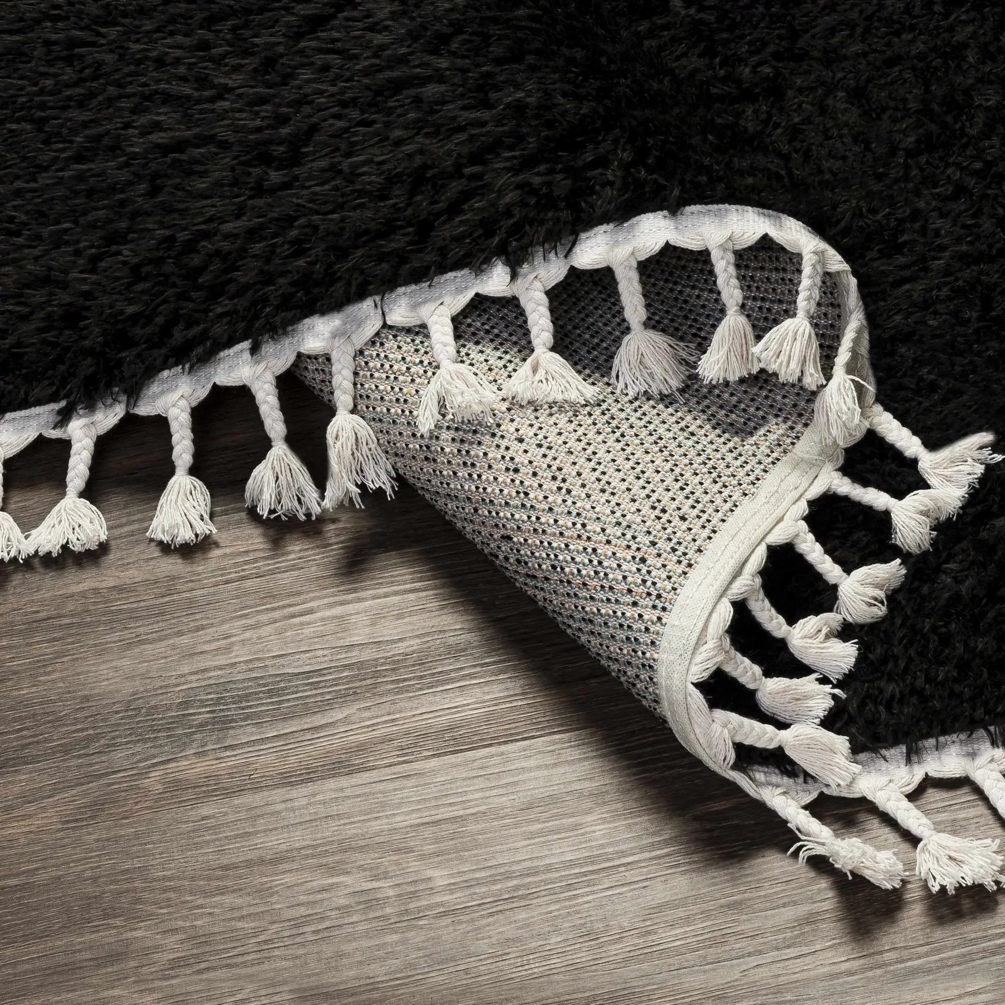 Mampurog Black Shag Rug - Clearance by Boutique Rugs