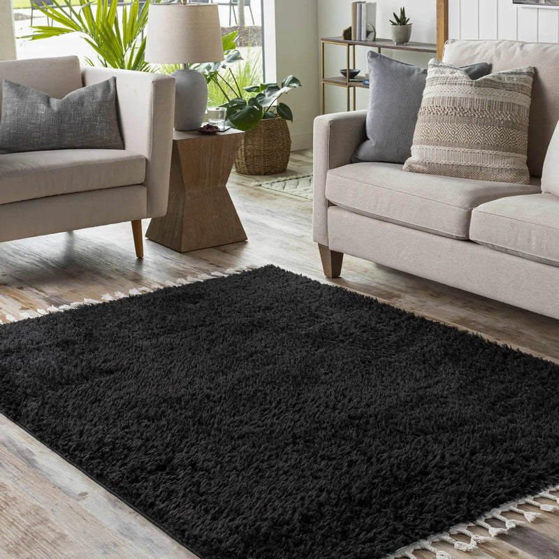 Mampurog Black Shag Rug - Clearance by Boutique Rugs