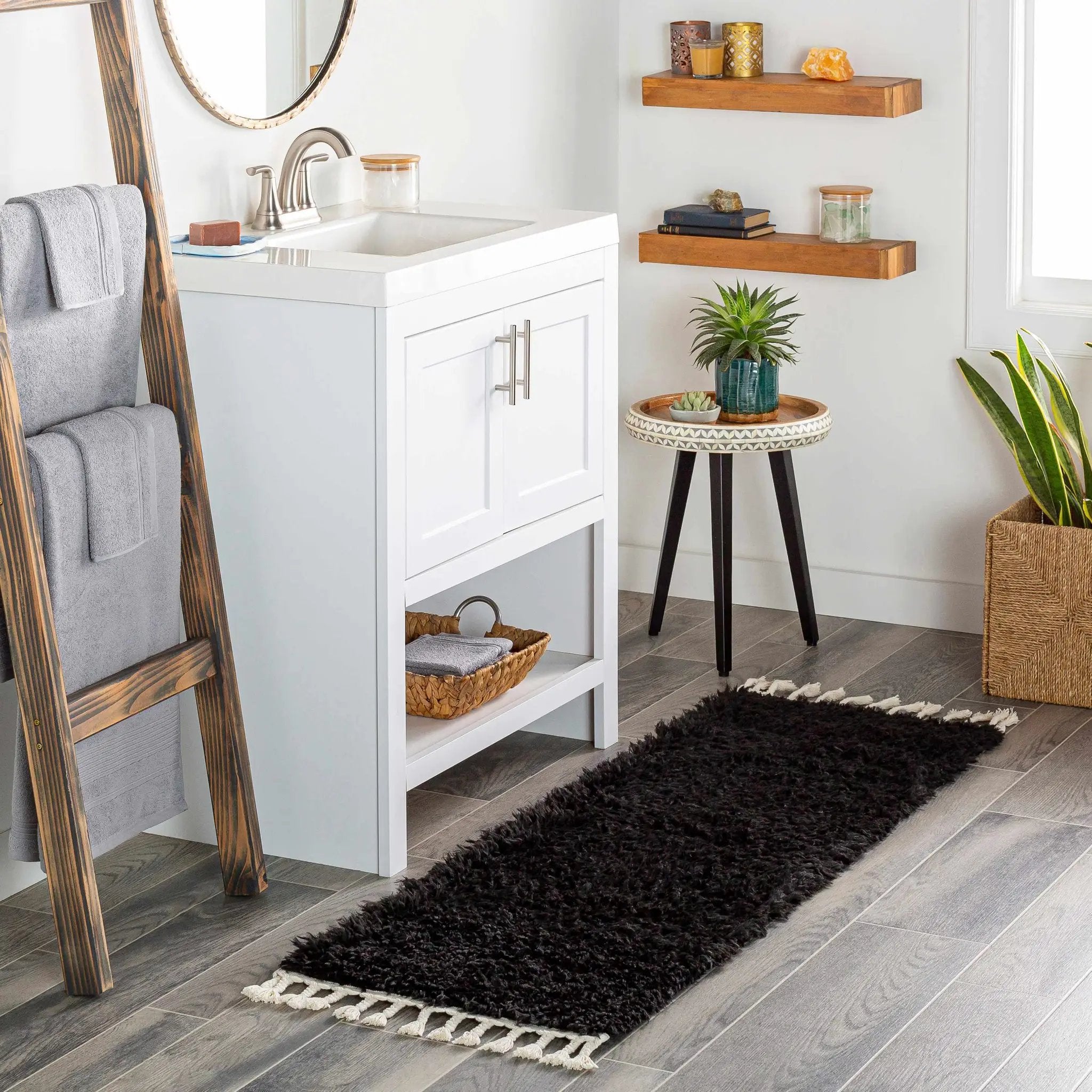 Mampurog Black Shag Rug - Clearance by Boutique Rugs
