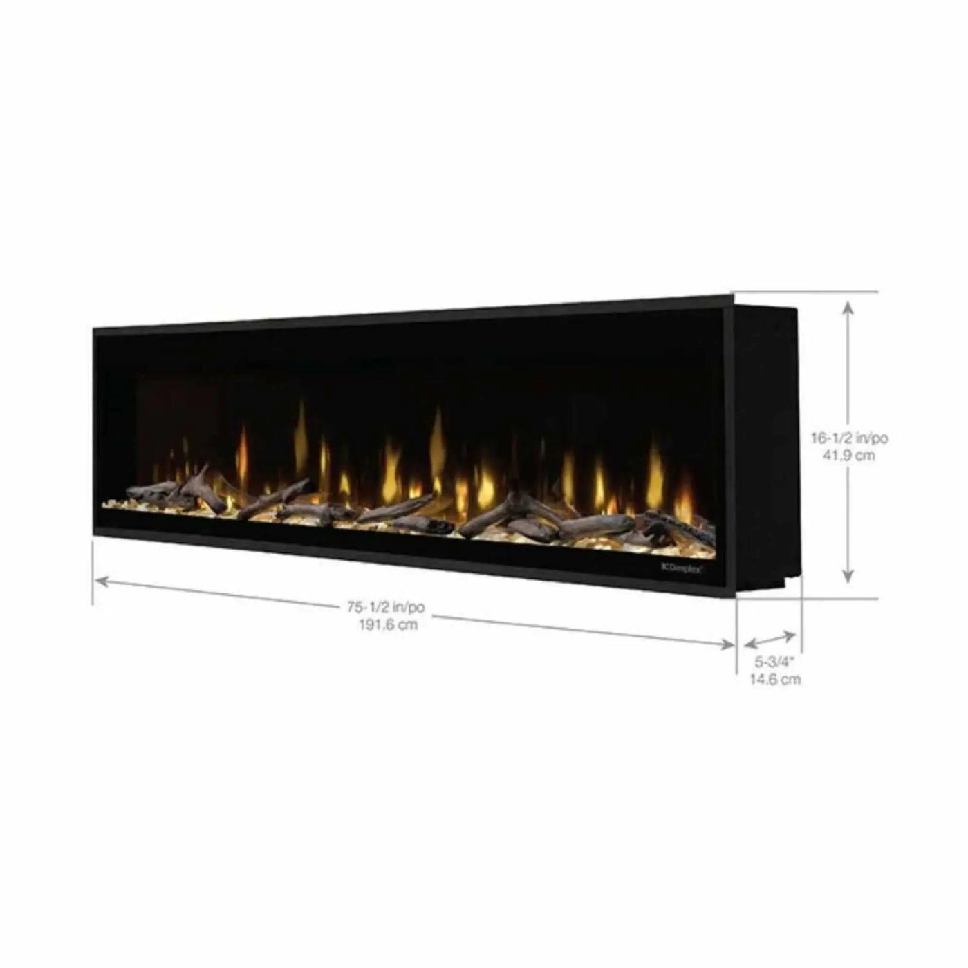 Dimplex Ignite Evolve Built-In Frosted Tumbled Glass Linear Electric Fireplace With Heat Boost System & Trim Kit (SAK59214) by SAKSBY WHOLESALE