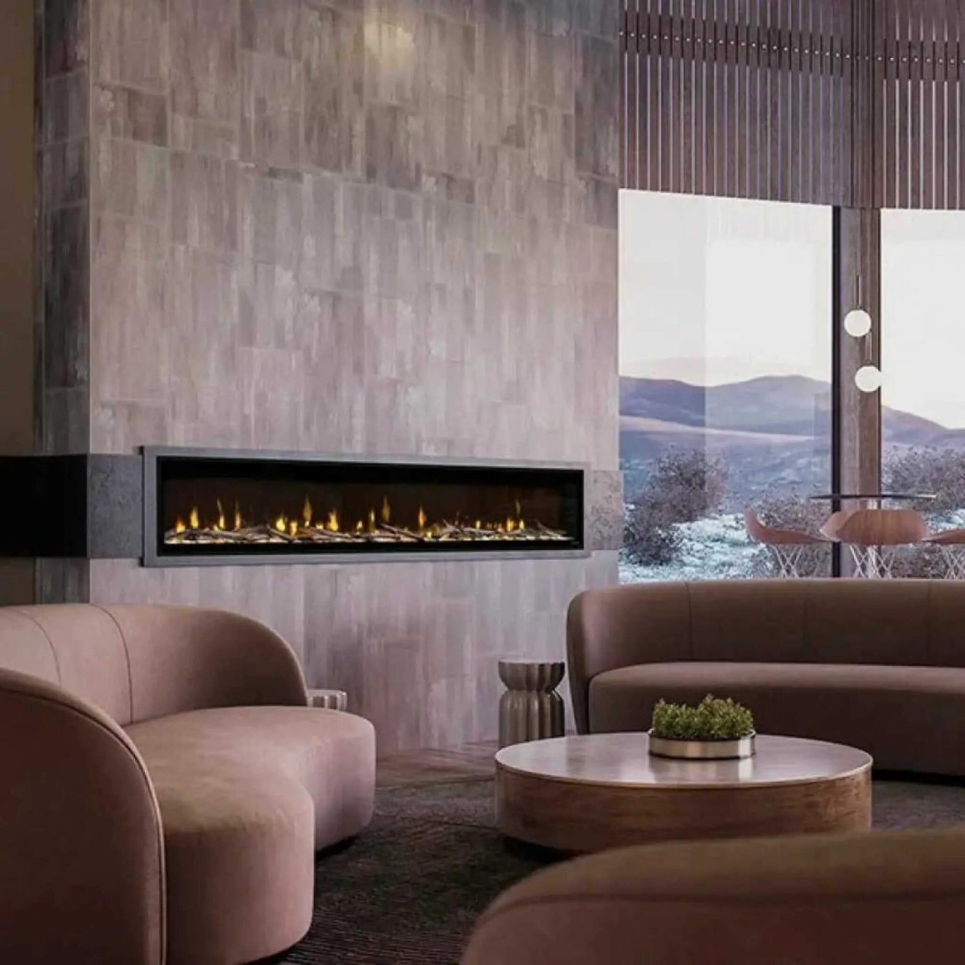 Dimplex Ignite Evolve Built-In Frosted Tumbled Glass Linear Electric Fireplace With Heat Boost System & Trim Kit (SAK59214) by SAKSBY WHOLESALE