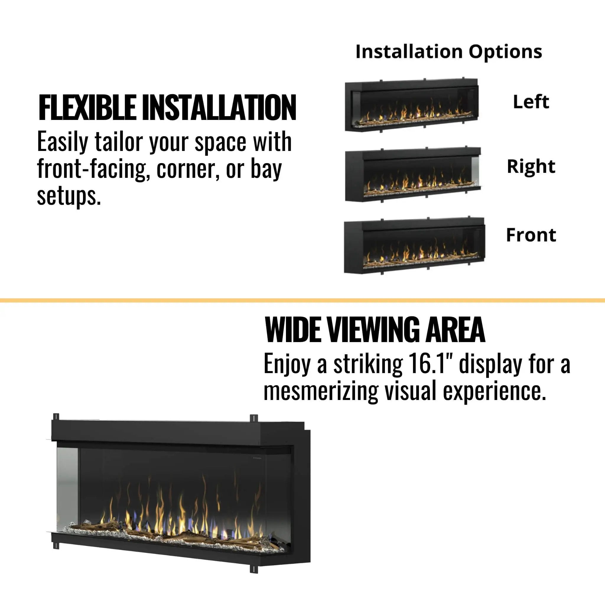 Dimplex IgniteXL Bold 60-Inch Built-In Linear Modern Electric Fireplace With Multi Colored Flames [XLF6017-XD] (SAK90413) by SAKSBY WHOLESALE