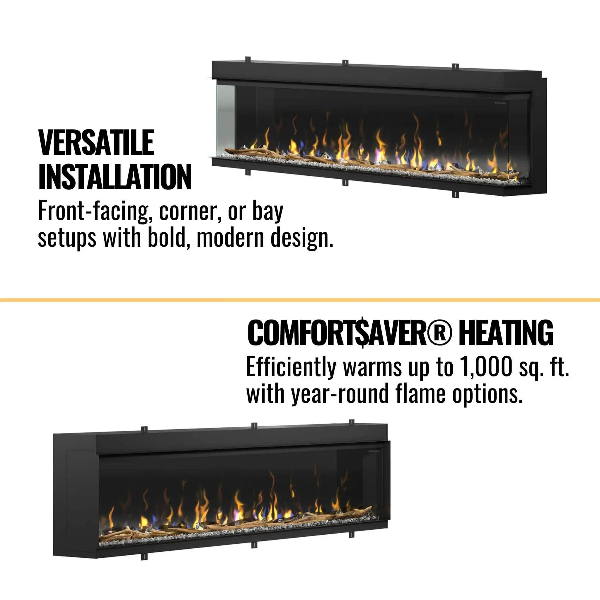 Dimplex IgniteXL Bold 100-Inch Smart Linear Multi Side View Built-In Electric Fireplace [XLF10017-XD] (SAK72359) by SAKSBY WHOLESALE