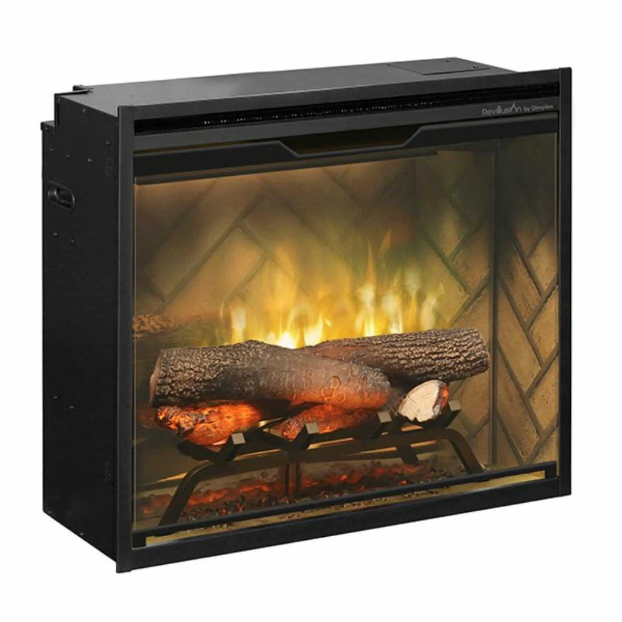 Dimplex Revillusion Herringbone Brick Built-In Electric Firebox With Front Glass [RBF30/36/42] (SAK12893) by SAKSBY WHOLESALE