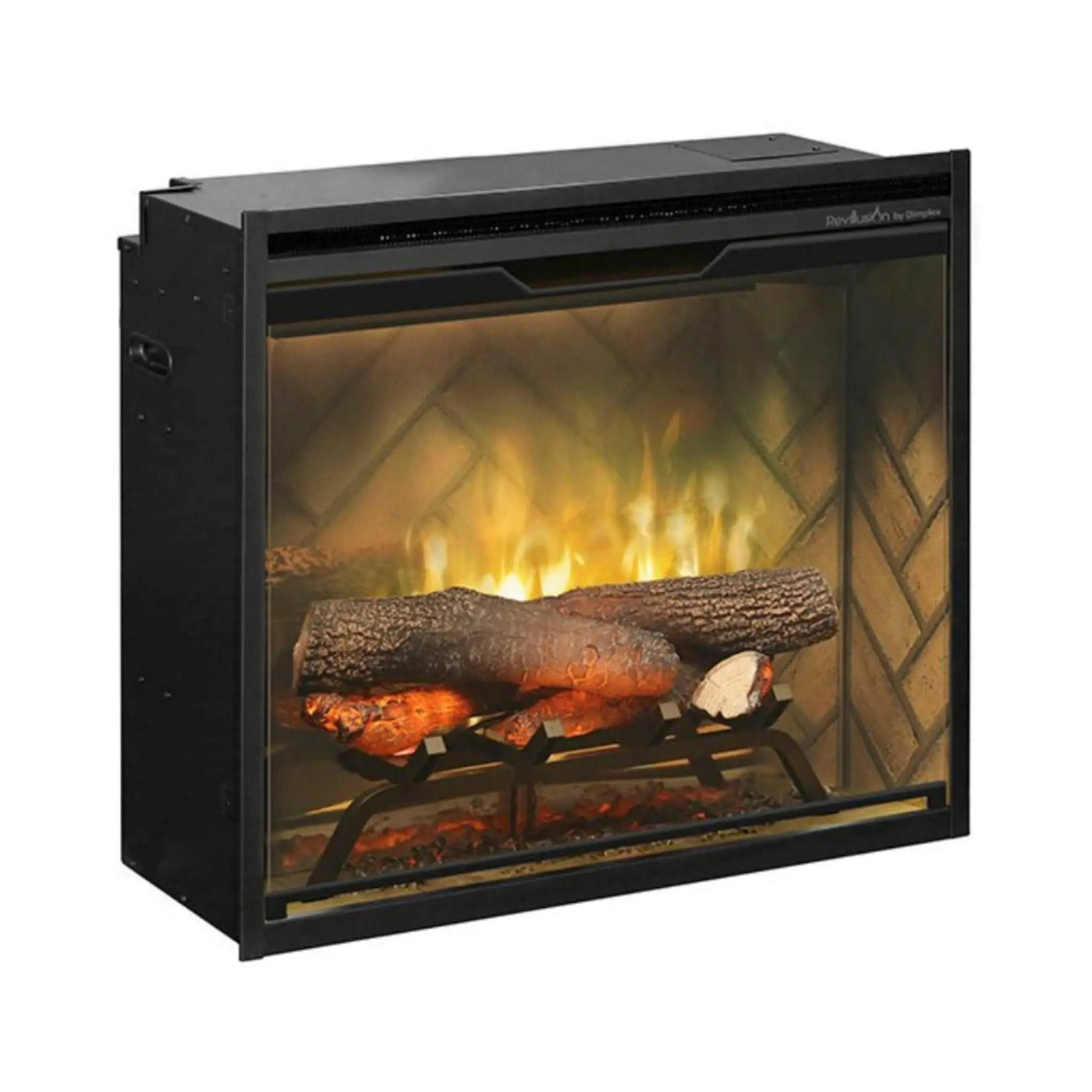 Dimplex Revillusion Herringbone Brick Built-In Electric Firebox With Front Glass [RBF30/36/42] (SAK12893) by SAKSBY WHOLESALE
