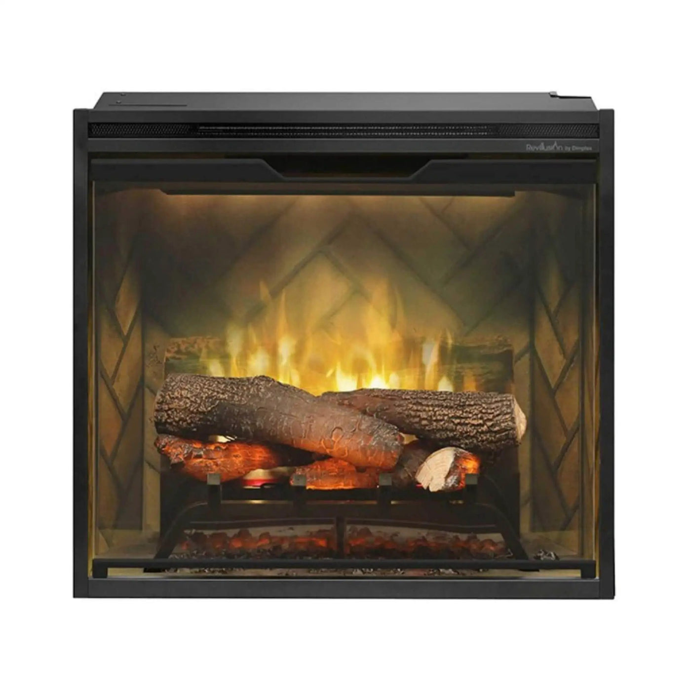 Dimplex Revillusion Herringbone Brick Built-In Electric Firebox With Front Glass [RBF30/36/42] (SAK12893) by SAKSBY WHOLESALE