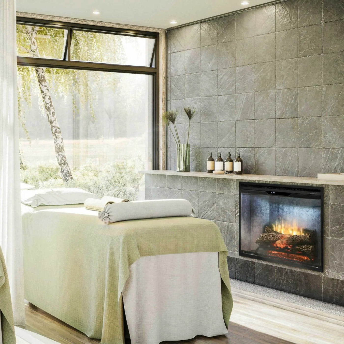 Dimplex Revillusion Herringbone Brick Built-In Electric Firebox With Front Glass [RBF30/36/42] (SAK12893) by SAKSBY WHOLESALE