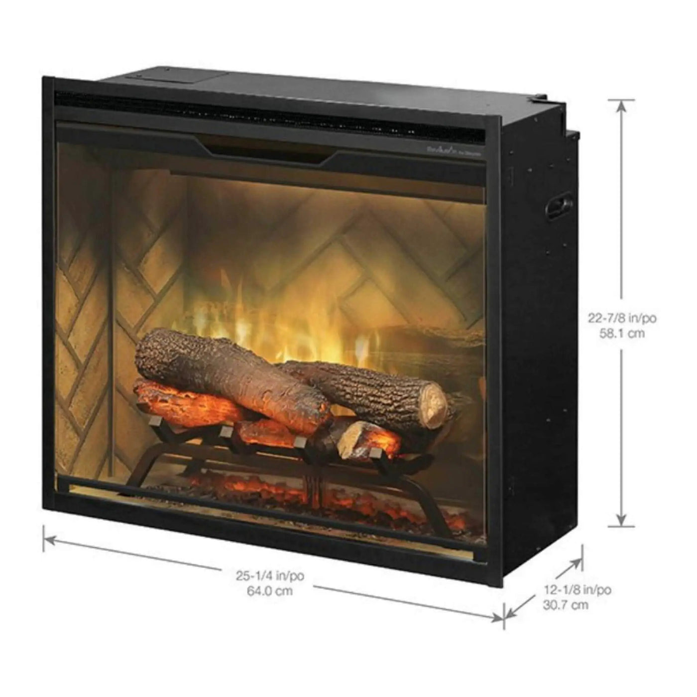 Dimplex Revillusion Herringbone Brick Built-In Electric Firebox With Front Glass [RBF30/36/42] (SAK12893) by SAKSBY WHOLESALE