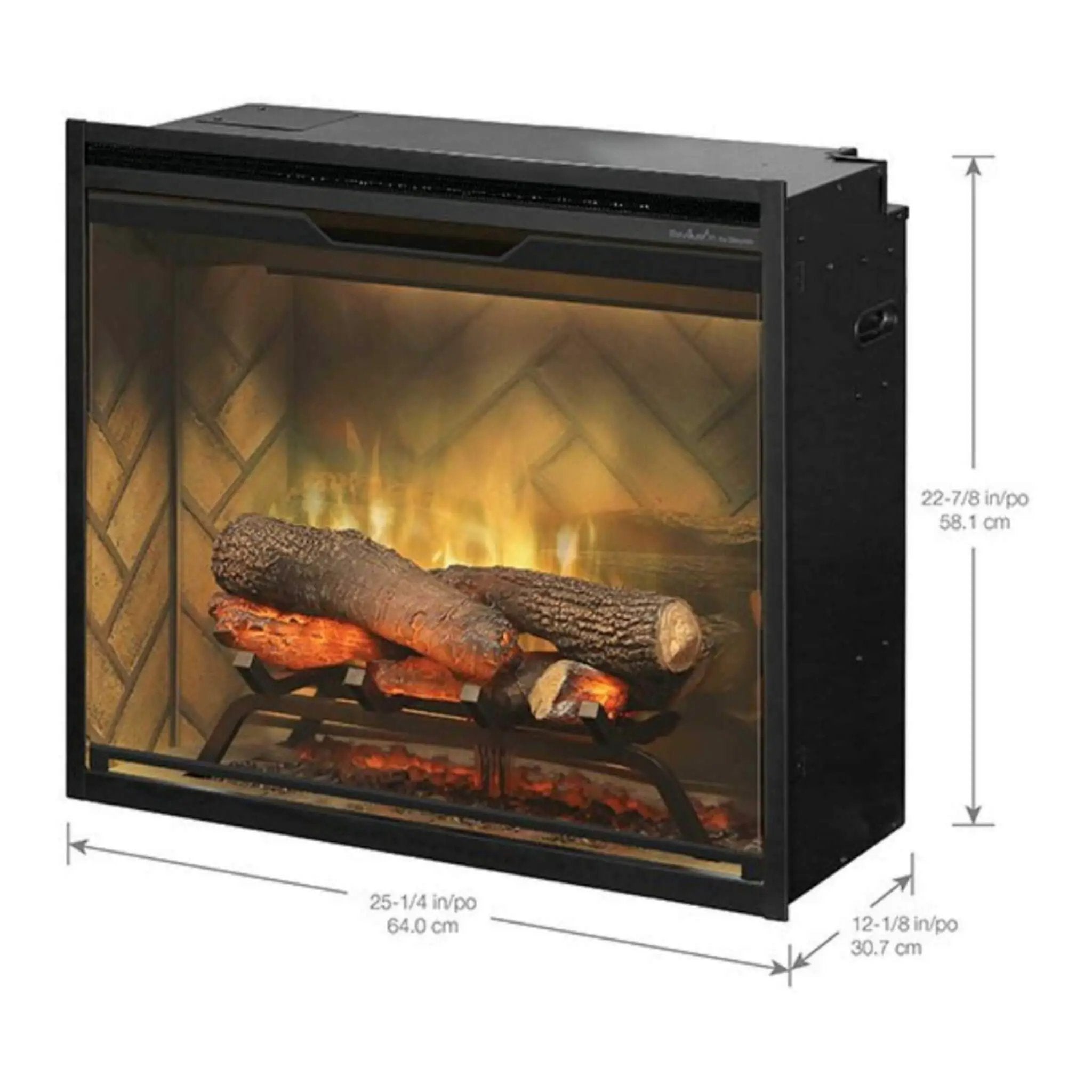 Dimplex Revillusion Herringbone Brick Built-In Electric Firebox With Front Glass [RBF30/36/42] (SAK12893) by SAKSBY WHOLESALE