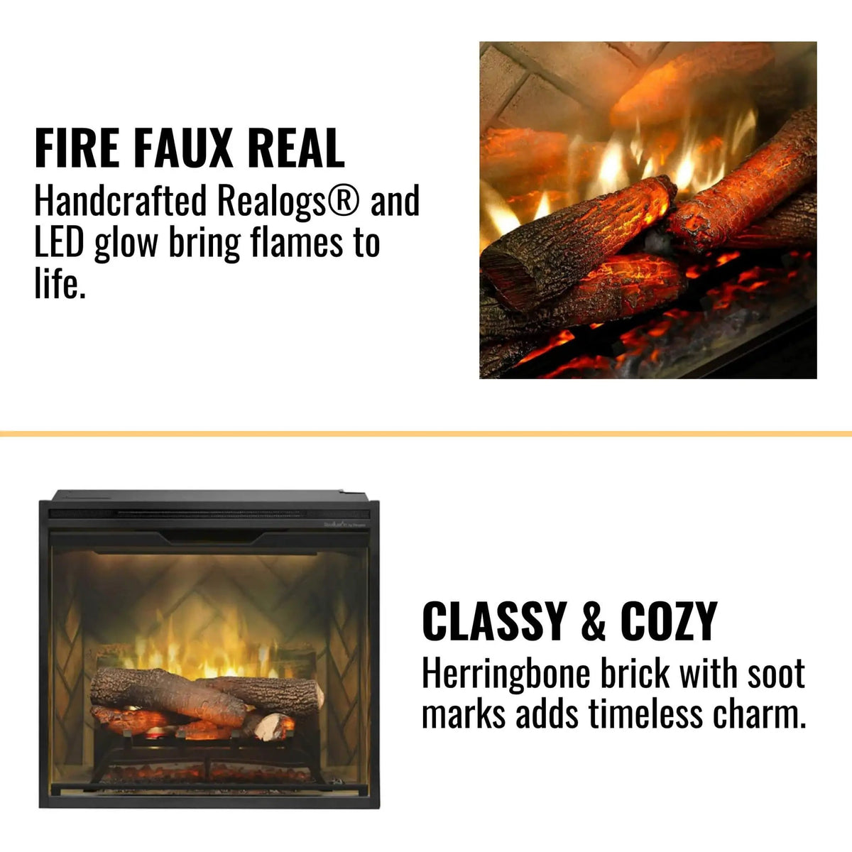 Dimplex Revillusion Herringbone Brick Built-In Electric Firebox With Front Glass [RBF30/36/42] (SAK12893), photo 18 of 21