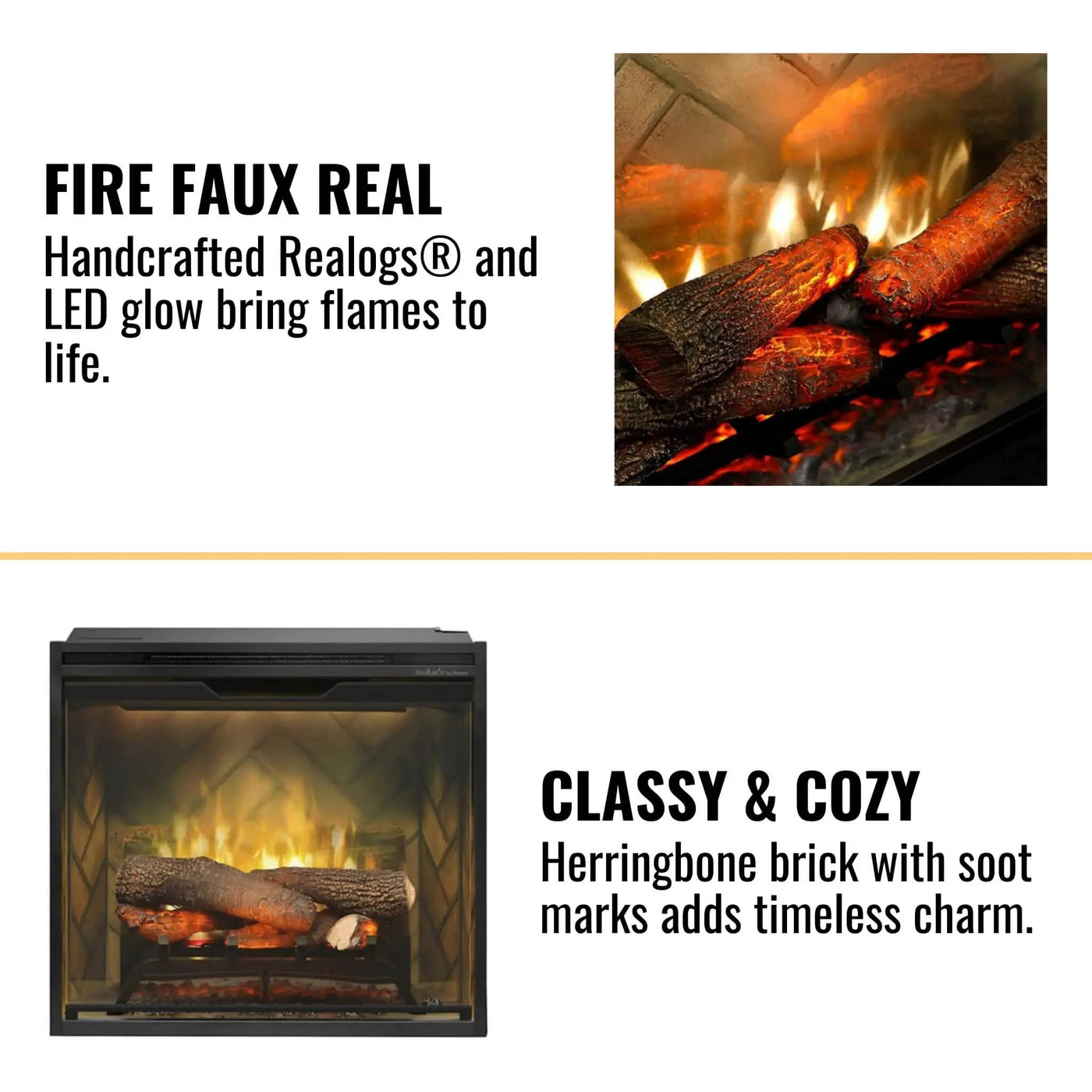 Dimplex Revillusion Herringbone Brick Built-In Electric Firebox With Front Glass [RBF30/36/42] (SAK12893) by SAKSBY WHOLESALE