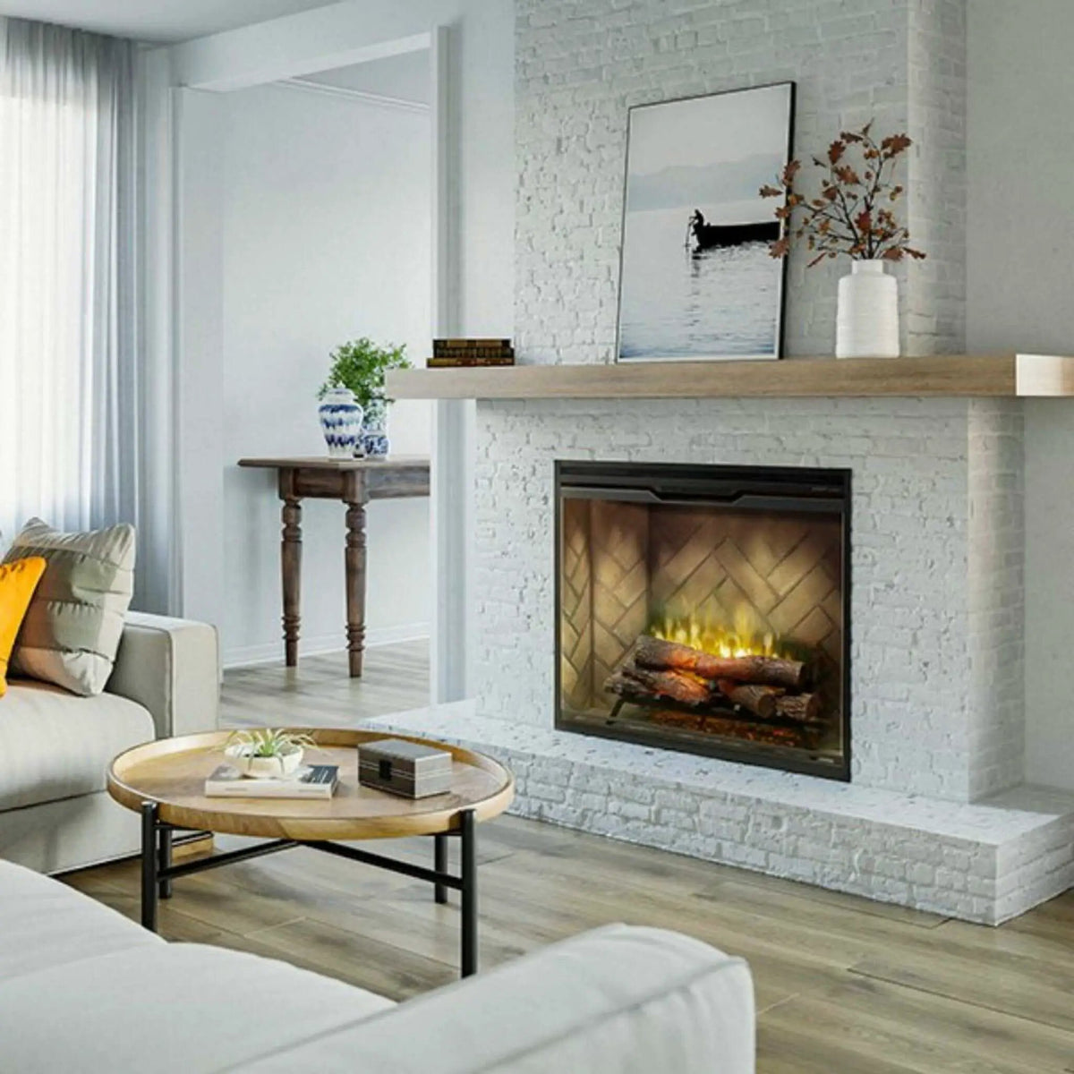 Dimplex Revillusion Herringbone Brick Built-In Electric Firebox With Front Glass [RBF30/36/42] (SAK12893), photo 9 of 21