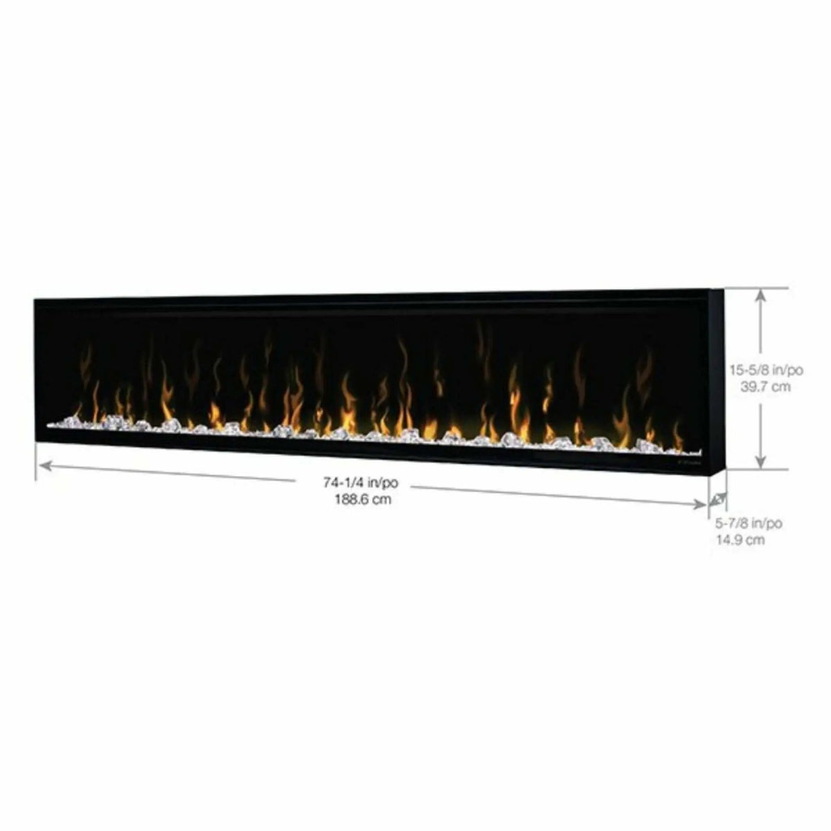 Dimplex IgniteXL 74-Inch Premium Built-In Linear Electric Fireplace With Integrated Heater Fan [XLF74] (SAK14736) by SAKSBY WHOLESALE