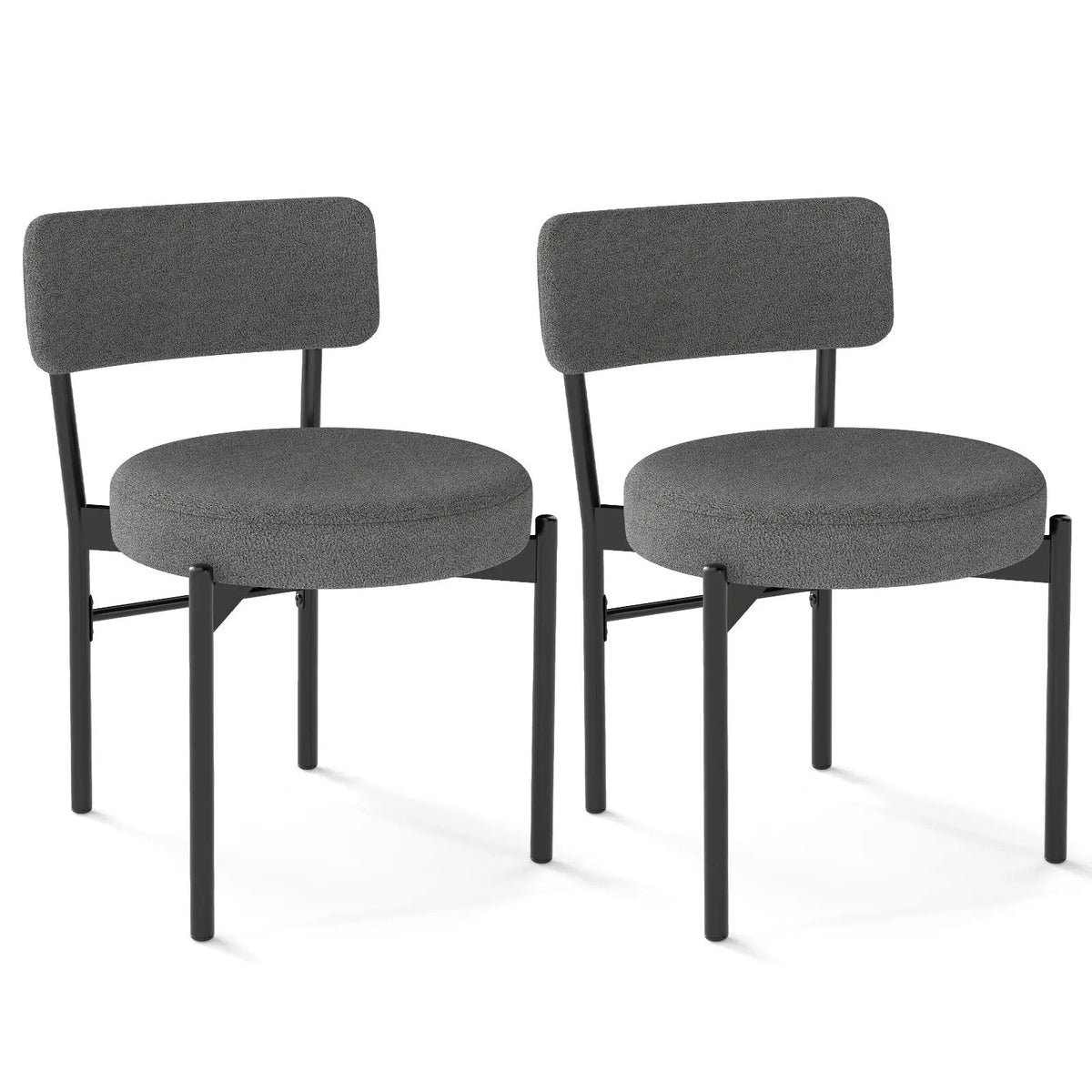 Dining Chair Set of 2 with Curved Backrest and Padded Seat by DirectDeals