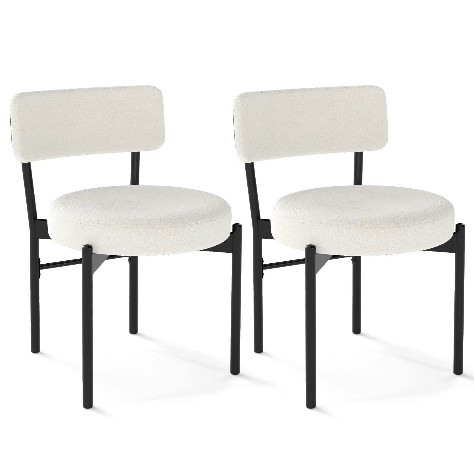 Dining Chair Set of 2 with Curved Backrest and Padded Seat by DirectDeals