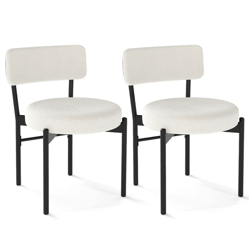 Dining Chair Set of 2 with Curved Backrest and Padded Seat by DirectDeals