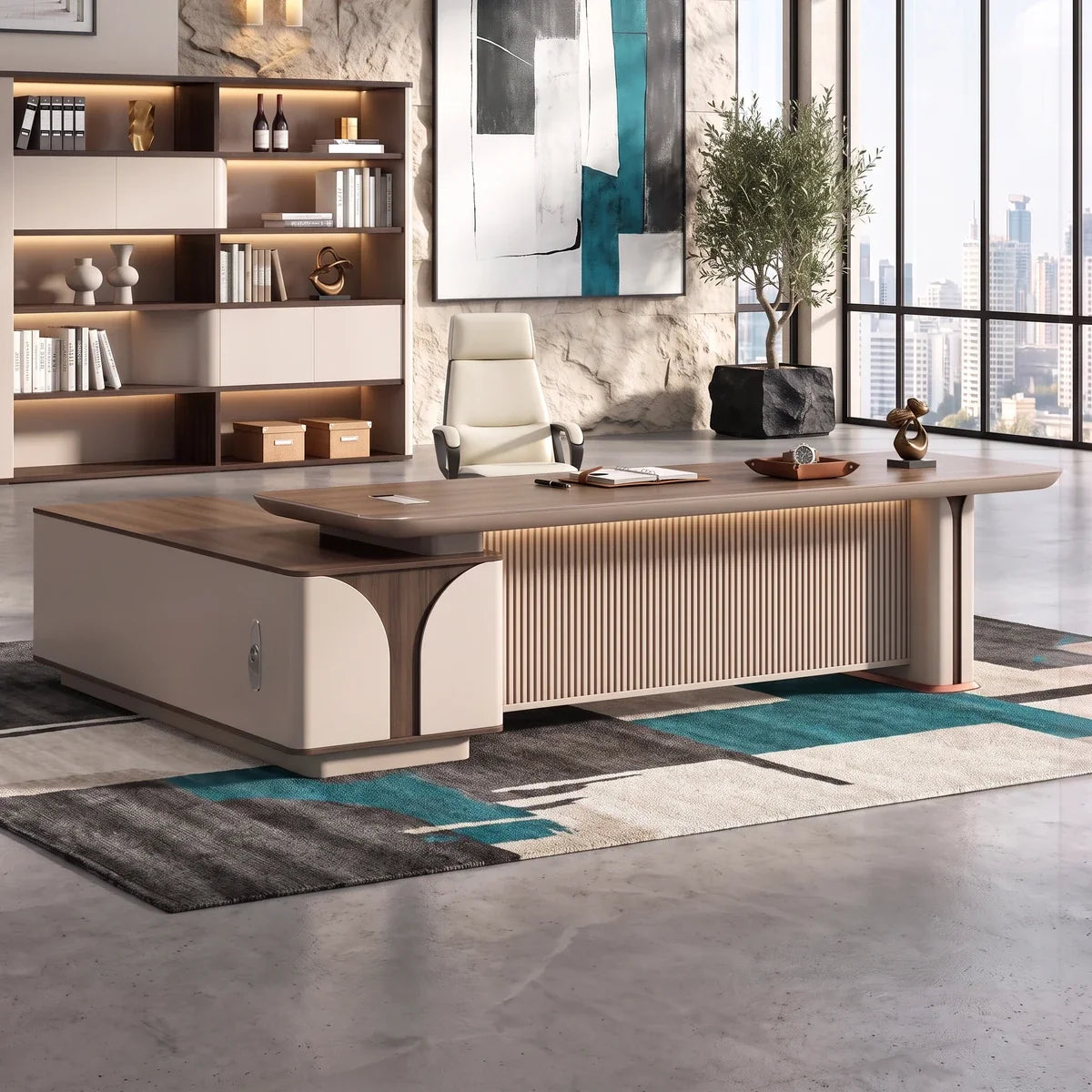 Dion · Modern L-Shaped Executive Desk, photo 2 of 13