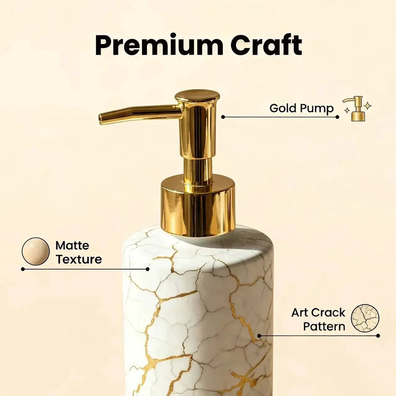 Dispenser - Glass Golden Marble by House Of Avana