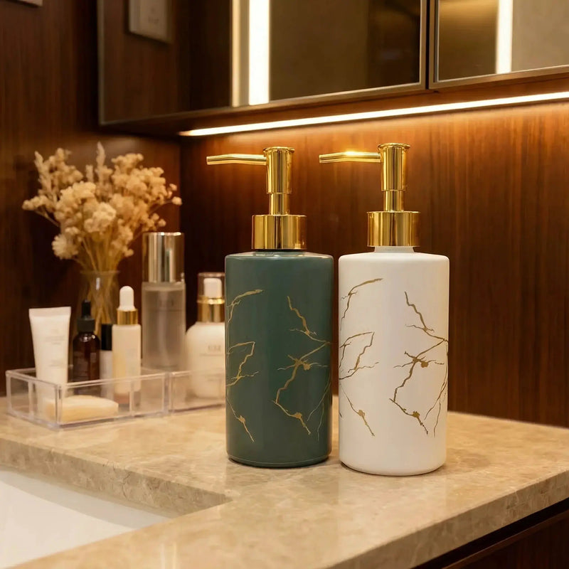 Dispenser - Glass Golden Marble by House Of Avana