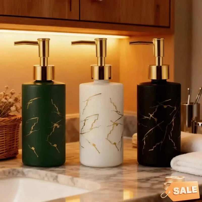 Dispenser - Glass Golden Marble by House Of Avana